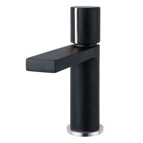 TOKYO MATT BLACK BASIN MIXER &amp; SLUTTED SPRUNG WASTE