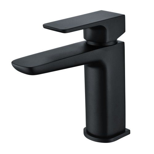 HYDRO MATT BLACK MINI BASIN MIXER &amp; SLOTTED SPRUNG WASTE