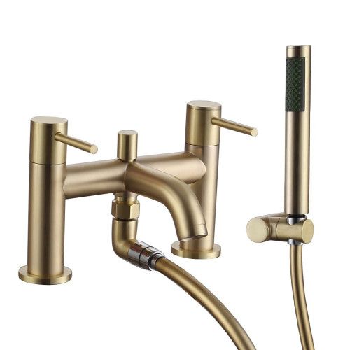 AVION BRUSHED BRASS BATH SHOWER MIXER &amp; SHOWER KIT