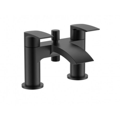 KHLOE MATT BLACK BATH SHOWER MIXER &amp; SHOWER KIT