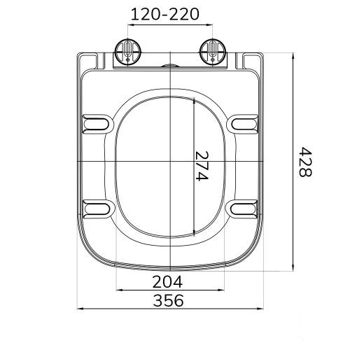 RAK Series 600 Quick Release Slim Sandwich Soft Close Seat, RAKSEAT017
