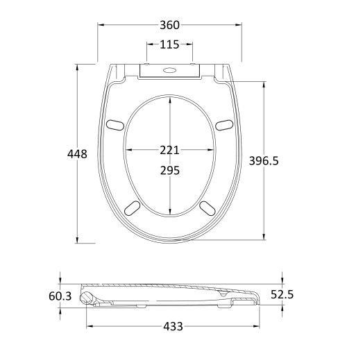 NUIE Luxury Round Quick Release Soft Close Toilet Seat, NTS006