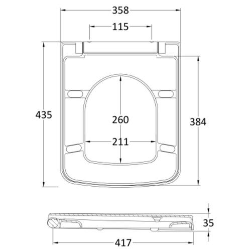 NUIE Bliss Soft Close Wrap Over Urea Seat, NCH198