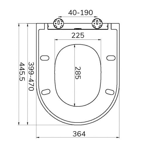 NUIE Luxury D Shaped Soft Close Toilet Seat, NTS004