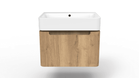 Senso 1 Drawer Wall Hung Vanity – Oak F10625