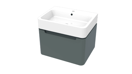 Senso 1 Drawer Wall Hung Vanity – Matt Cement F10623