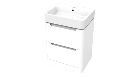 Senso 2 Drawer Floorstanding Vanity – Gloss White F10627