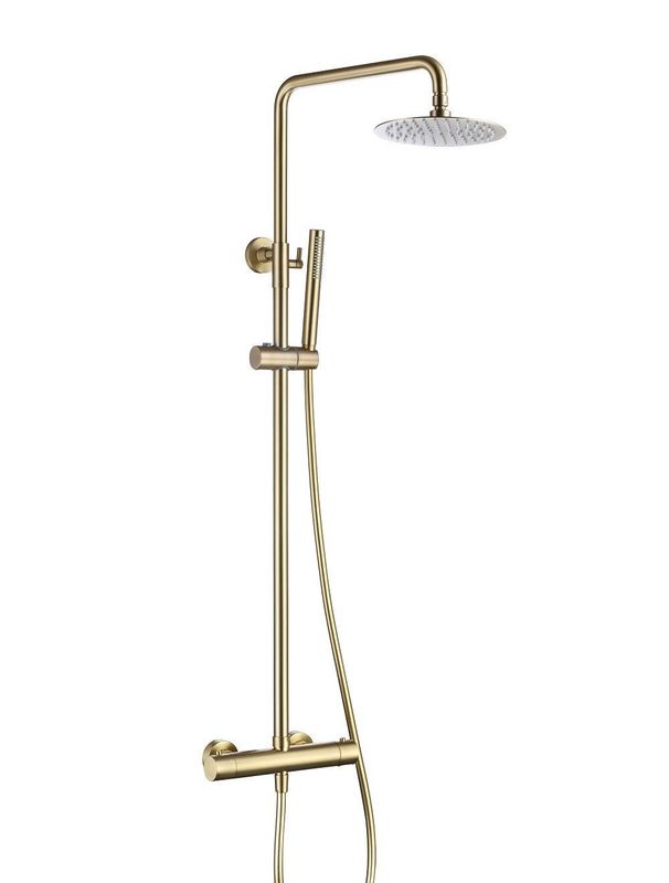Sphere thermostatic shower column – Brushed Brass
