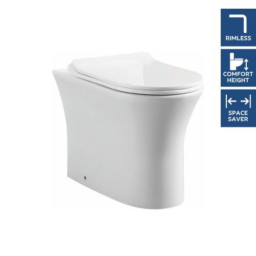 Deia Rimless Comfort Height Back To Wall Toilet &amp; Soft Close Seat DEIA001