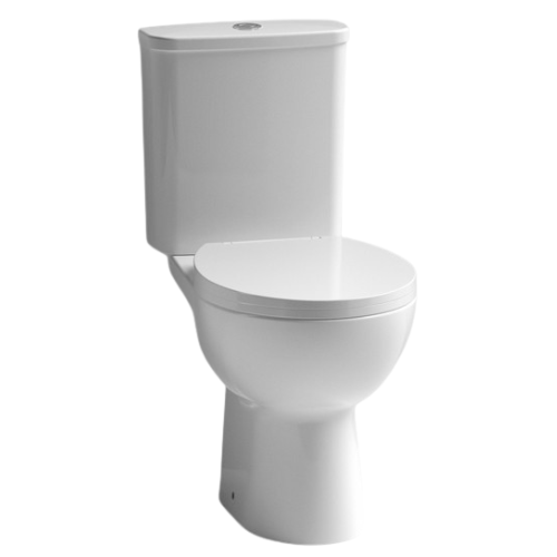 Nuie Space Rimless Close Coupled Modern Toilet + Soft Close Toilet Seat NCS750