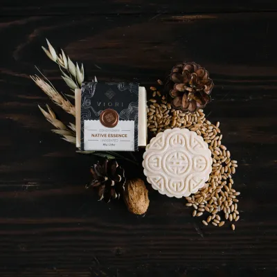 Native Essence Shampoo &amp; Conditioner Bar w/ Bamboo Holder (Unscented)