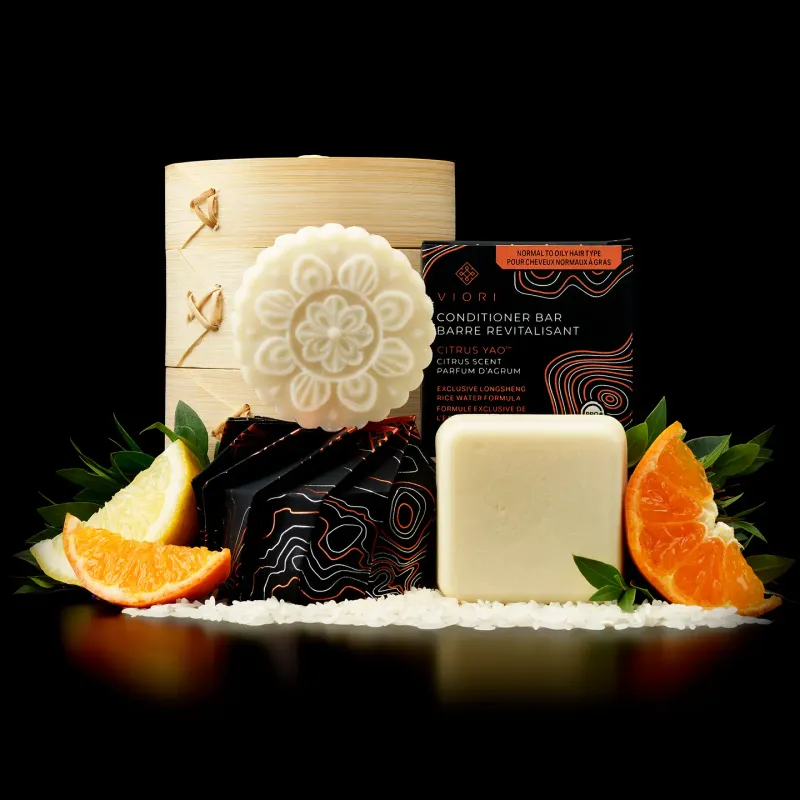 Citrus Yao Shampoo &amp; Conditioner Bar w/ Bamboo Holder