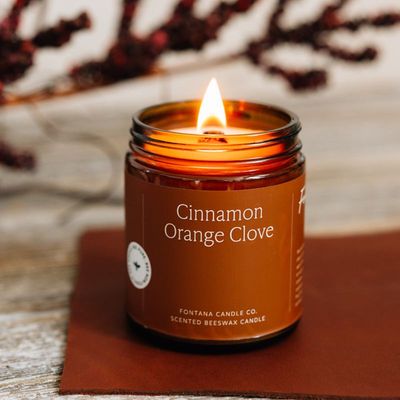 Cinnamon Orange Clove Beeswax &amp; Essential Oil Jar Candle
