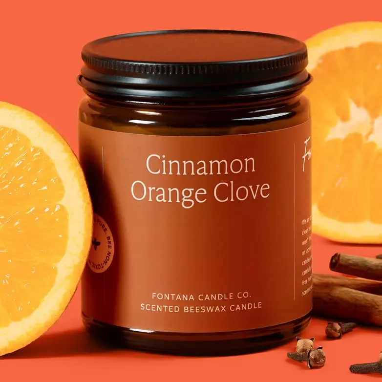 Cinnamon Orange Clove Beeswax &amp; Essential Oil Jar Candle