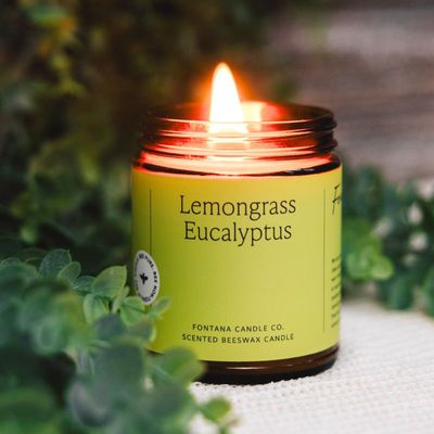 Lemongrass Eucalyptus Beeswax &amp; Essential Oil Jar Candle