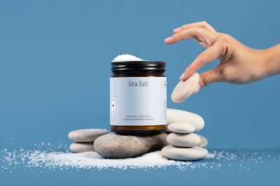 Sea Salt Essential Oil Beeswax Jar Candle: Non-Toxic