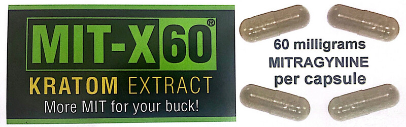 MIT-X 60 KRATOM EXTRACT CAPSULES (10 Capsule Packs)