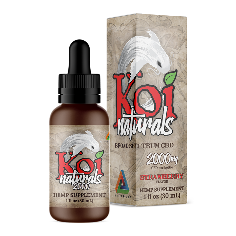 Koi Naturals Broad Spectrum CBD Tincture - Strawberry Flavor 2000mg
