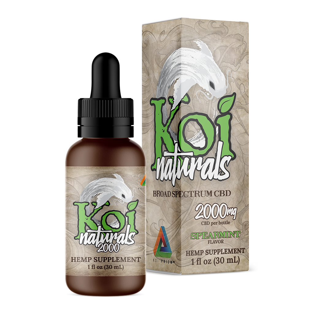 Koi Naturals Broad Spectrum CBD Tincture - Spearmint Flavor 2000mg