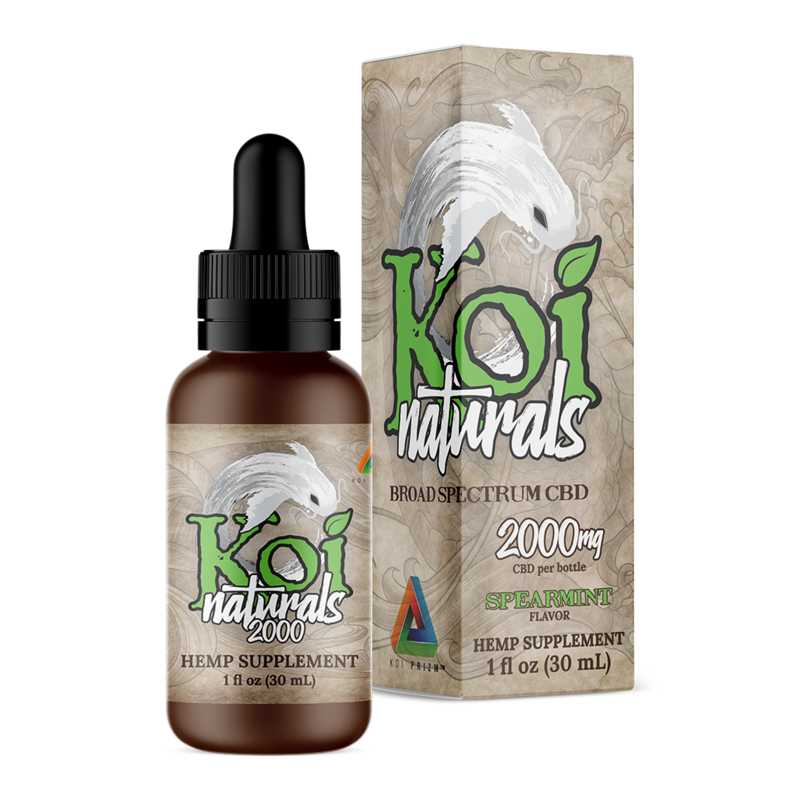 Koi Naturals Broad Spectrum CBD Tincture - Spearmint Flavor 2000mg