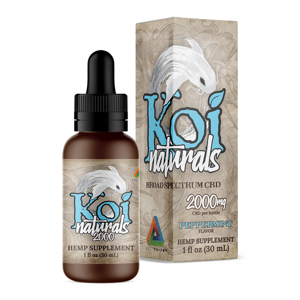Koi Naturals Broad Spectrum CBD Tincture - Peppermint Flavor 2000mg