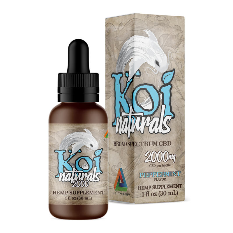 Koi Naturals Broad Spectrum CBD Tincture - Peppermint Flavor 2000mg