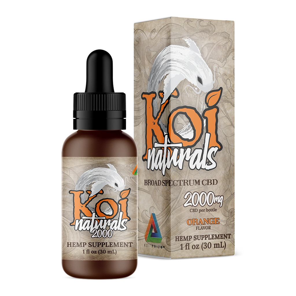 Koi Naturals Broad Spectrum CBD Tincture - Orange Flavor 2000mg