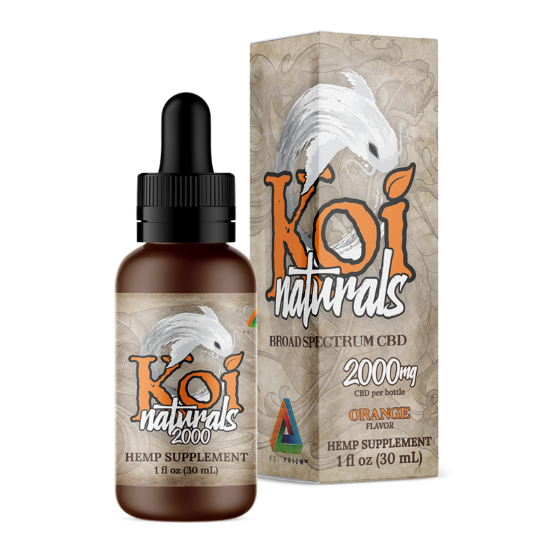 Koi Naturals Broad Spectrum CBD Tincture - Orange Flavor 2000mg