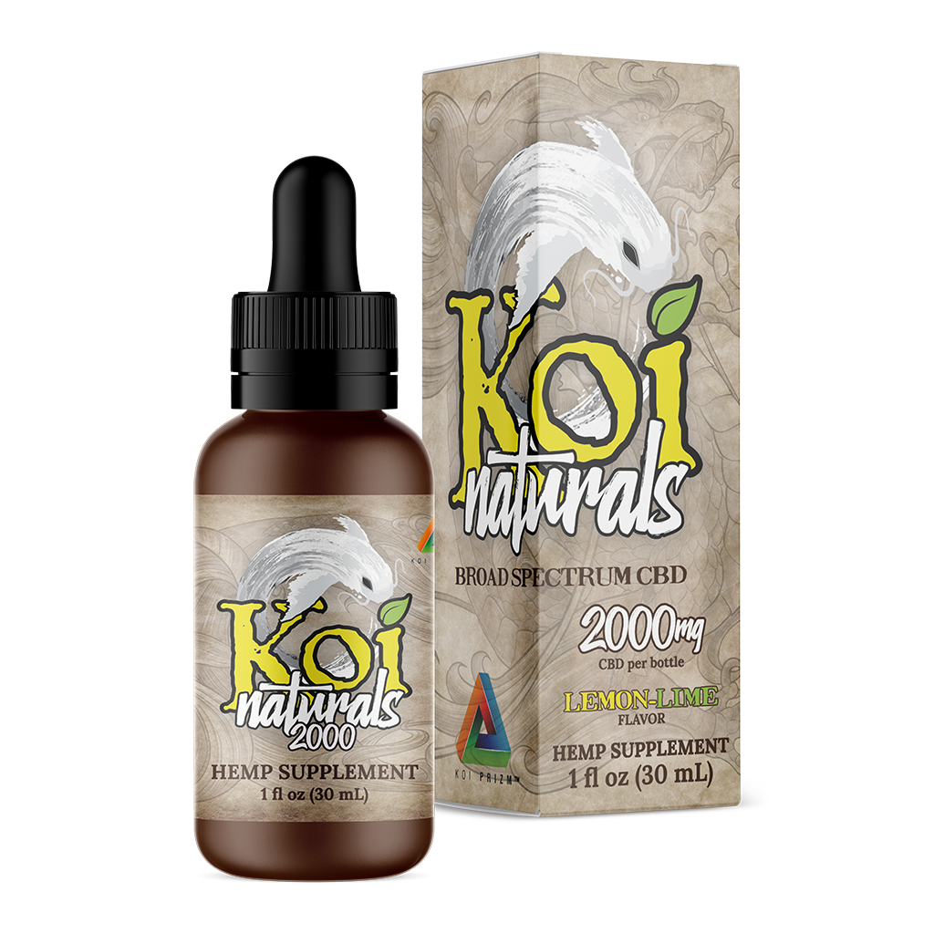 Koi Naturals Broad Spectrum CBD Tincture - Lemon-Lime Flavor 2000mg