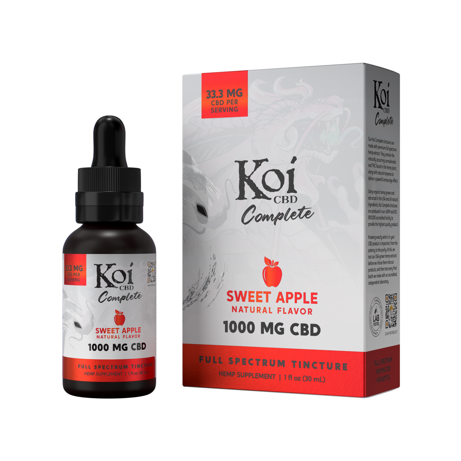 Koi Complete Full Spectrum CBD Tincture - Sweet Apple Flavor 1000mg