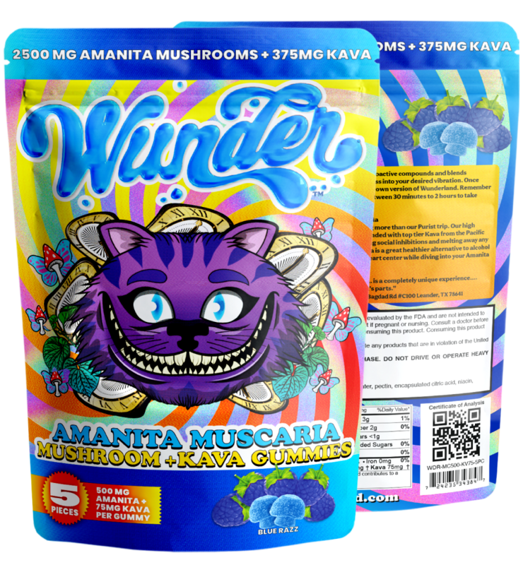 2500MG AMANITA MUSCARIA MUSHROOMS GUMMIES + 375MG KAVA