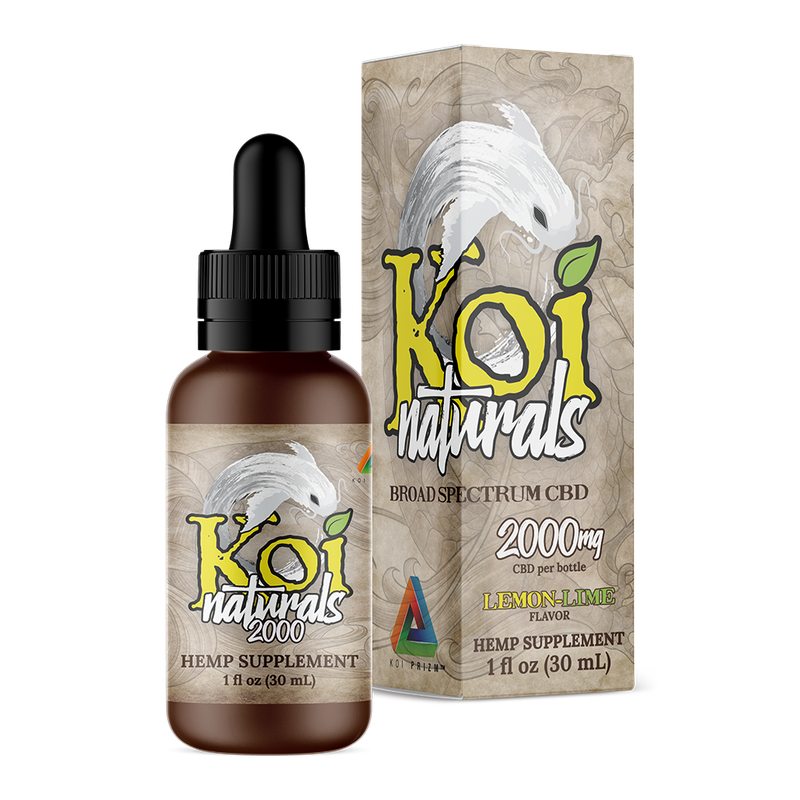 Koi Naturals Broad Spectrum CBD Tincture - Lemon-Lime Flavor 2000mg