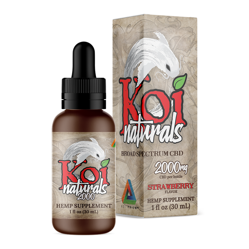 Koi Naturals Broad Spectrum CBD Tincture - Strawberry Flavor 2000mg