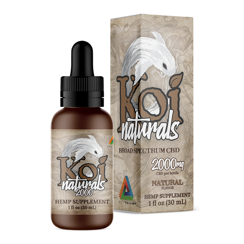 Koi Naturals Broad Spectrum CBD Tincture - Natural Flavor 2000mg