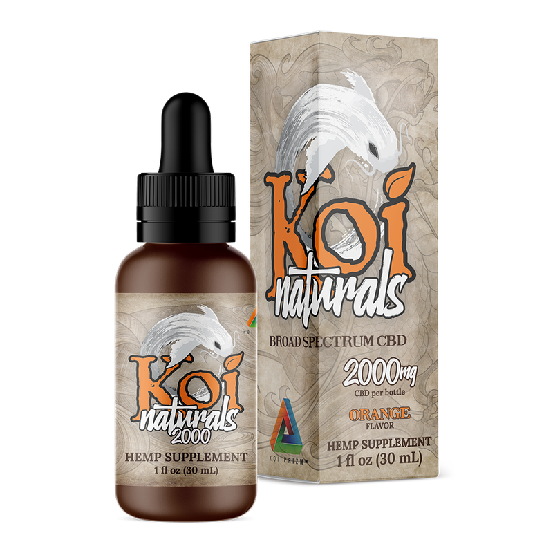Koi Naturals Broad Spectrum CBD Tincture - Orange Flavor 2000mg