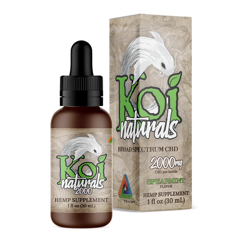 Koi Naturals Broad Spectrum CBD Tincture - Spearmint Flavor 2000mg
