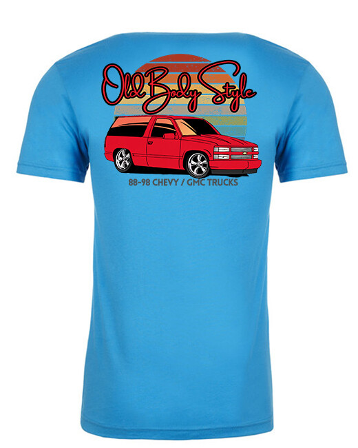 OBS Distressed Sunset Script 2 door Tahoe T-shirts