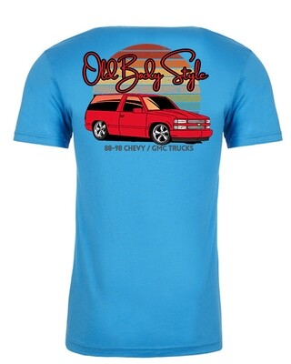 OBS Distressed Sunset Script 2 door Tahoe T-shirts