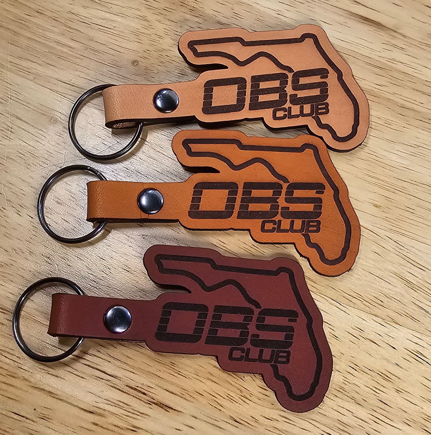 OBS Club Florida Leather Keychain