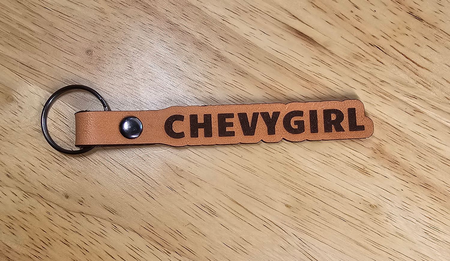 Chevy Girl Simple Leather Keychain