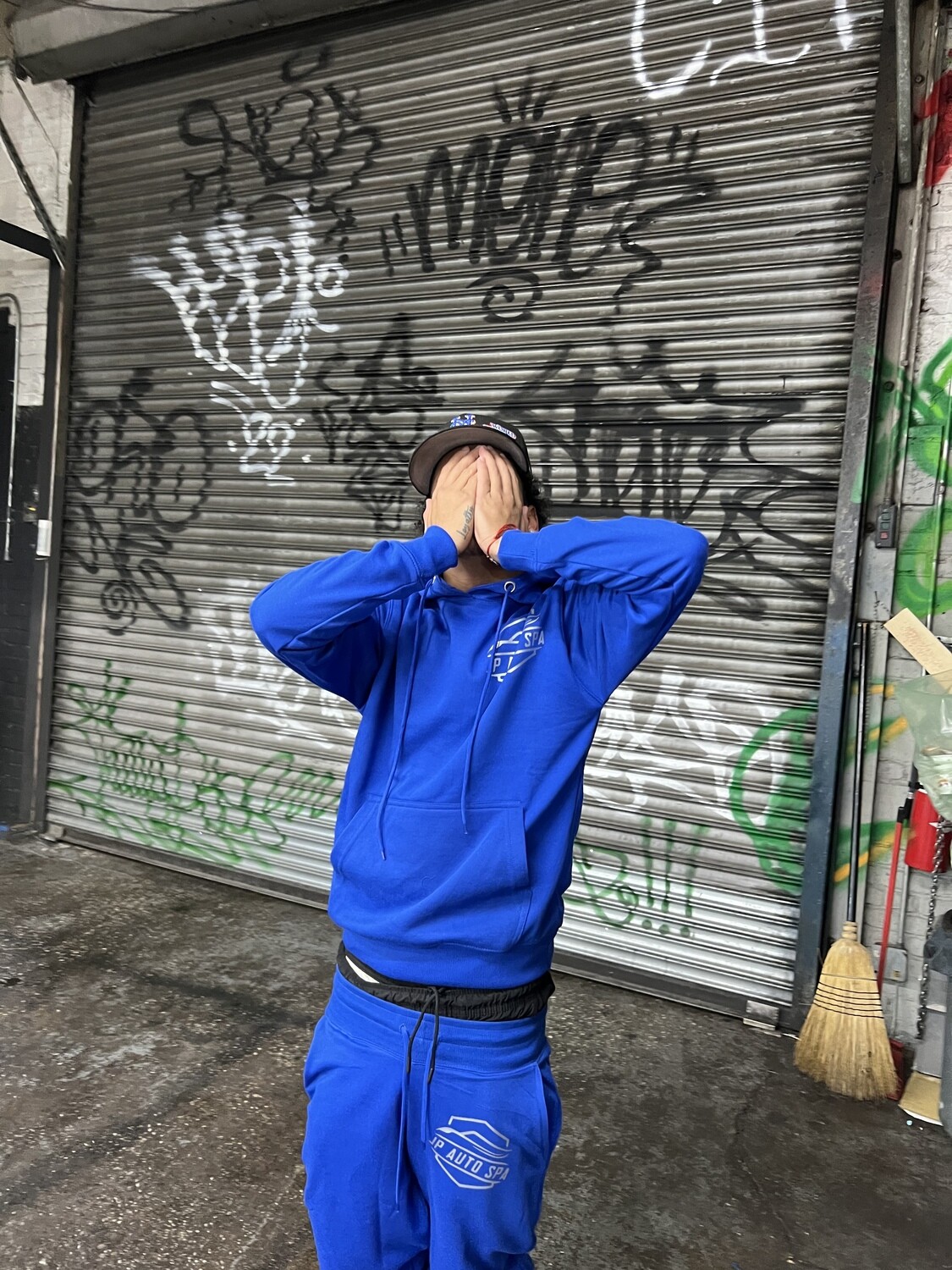 Royal blue hoodie (grey logo)