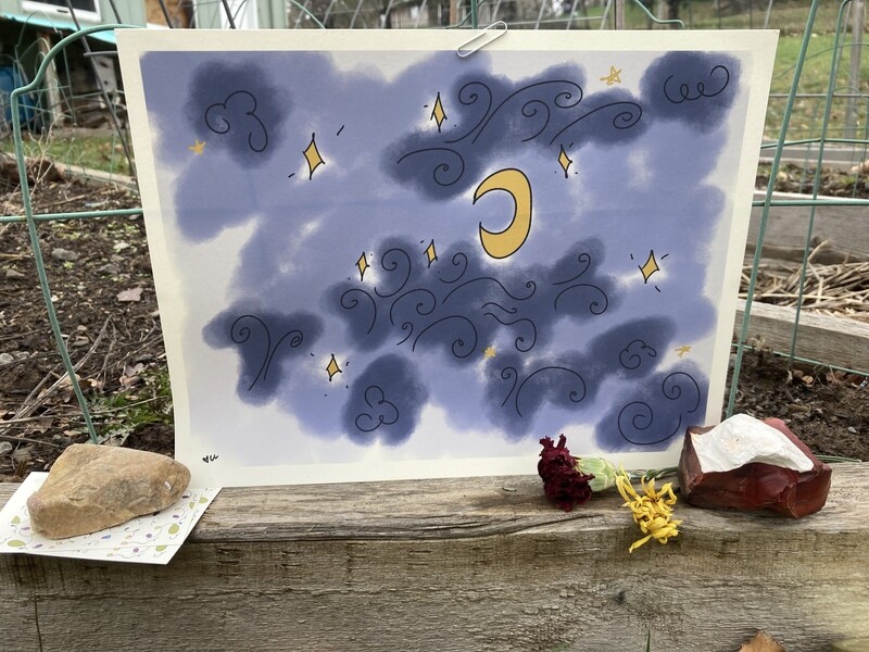 Crescent Moon Print