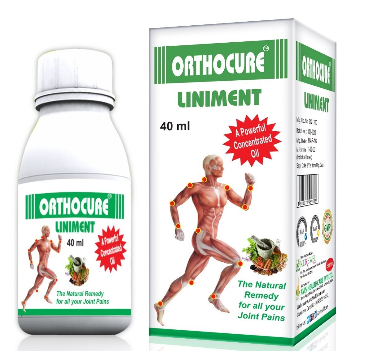 Orthocure Liniment - 160 ml (4 x 40 ml)