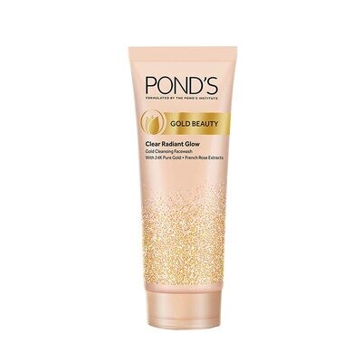 Pond&#39;s Gold Beauty Gold Cleansing Face Wash, 24K Pure Gold, French Rose Extracts - 100 g