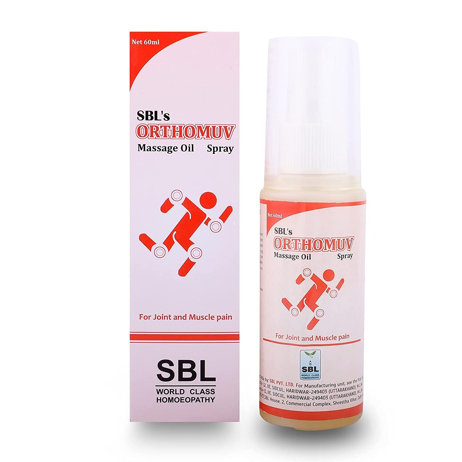 SBL Orthomuv Massage Oil Spray - 60ml (Pack of 3)