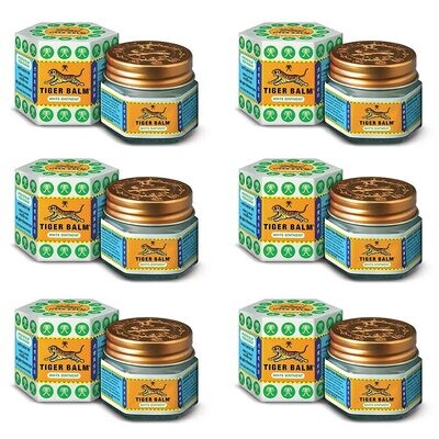 Tiger Balm White Ointment Relief From Headache, Stuffy Nose and Cold - 21ml (Pack of 6)