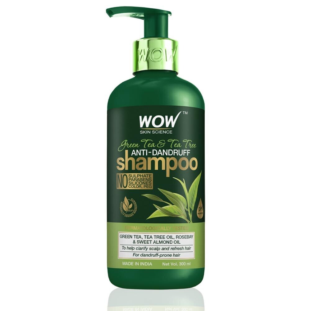 Wow Skin Science Green Tea and Tea Tree Anti-Dandruff Shampoo - 300ML