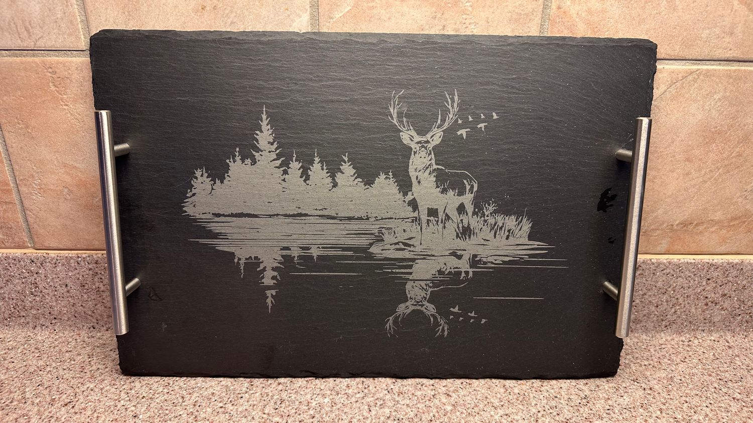 Plateau Ardoise Cerf, 380 mm x 250 mm