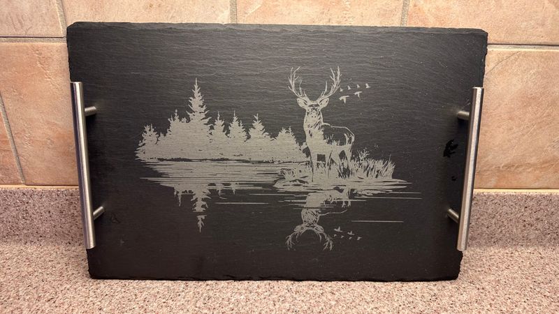 Plateau Ardoise Cerf, 380 mm x 250 mm