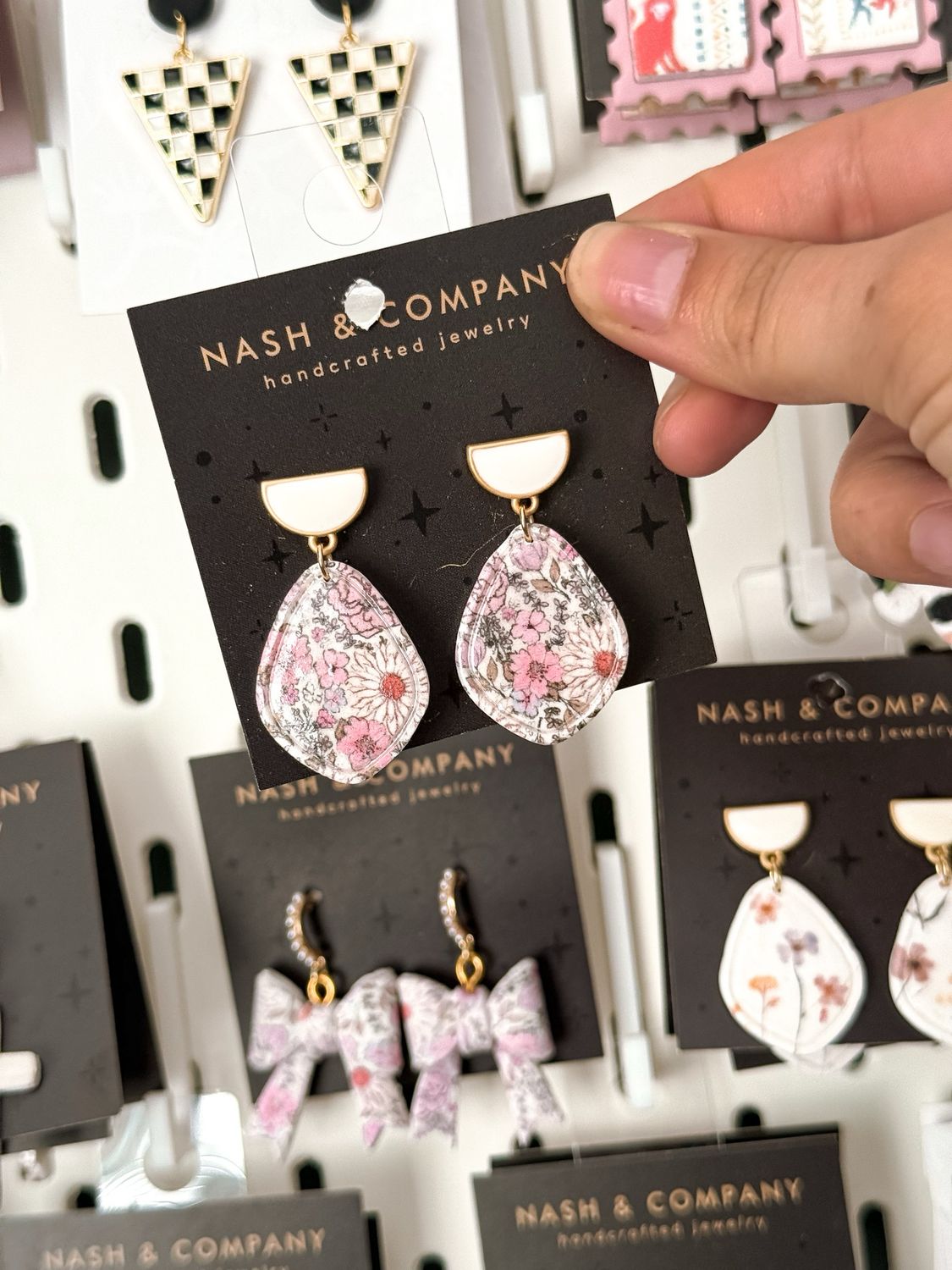 Peony Themed Moody Floral Earrings
